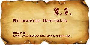 Milosevits Henrietta névjegykártya
