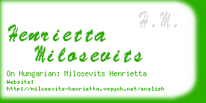 henrietta milosevits business card